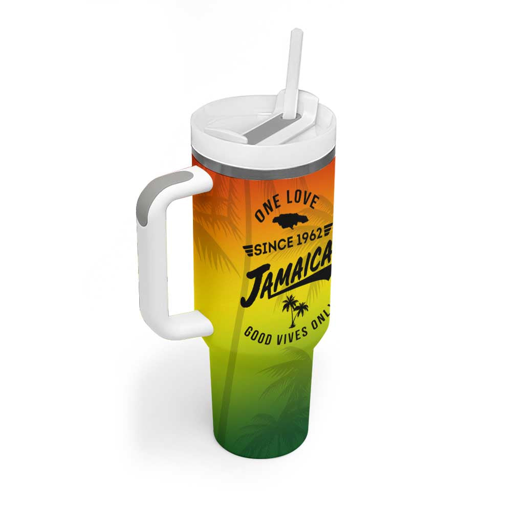 One Love Jamaica Tumbler With Handle Every Little Thing Gonna Be Alright Good Vibes Since 1962 - Wonder Print Shop