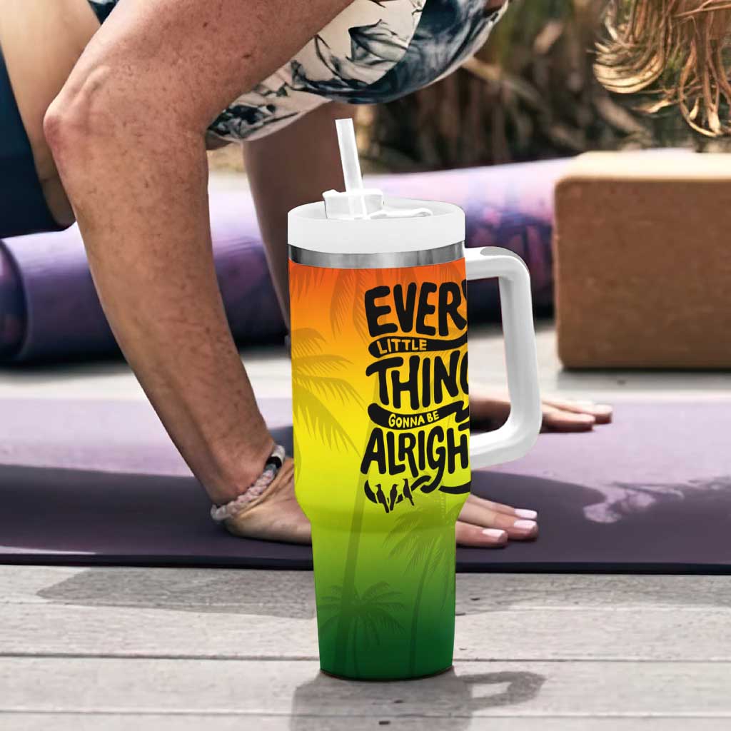 One Love Jamaica Tumbler With Handle Every Little Thing Gonna Be Alright Good Vibes Since 1962 - Wonder Print Shop