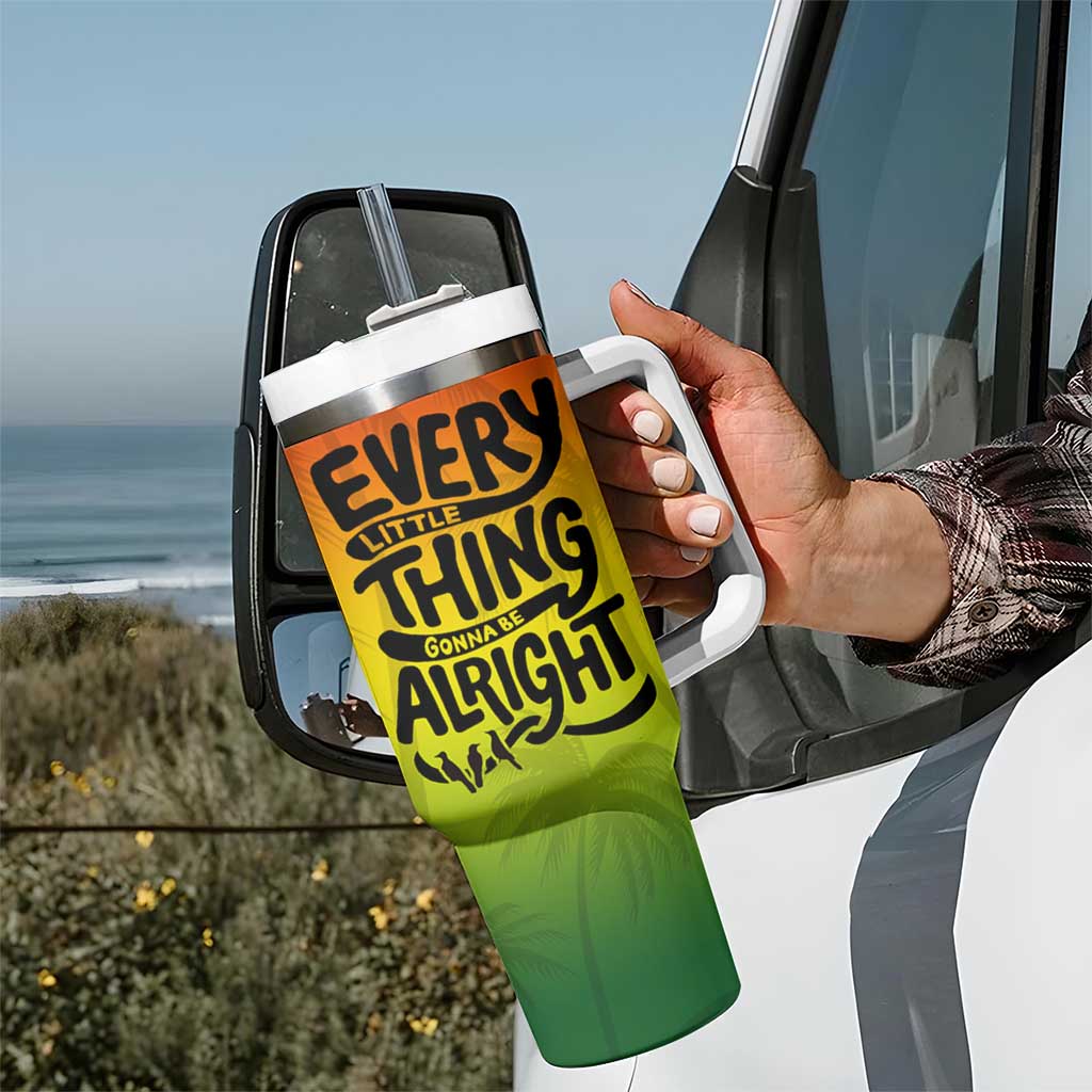 One Love Jamaica Tumbler With Handle Every Little Thing Gonna Be Alright Good Vibes Since 1962 - Wonder Print Shop