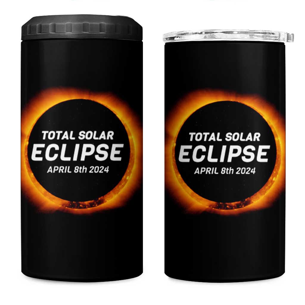 Total Solar Eclipse 4 in 1 Can Cooler Tumbler America Totality April 8th 2024 - Wonder Print Shop