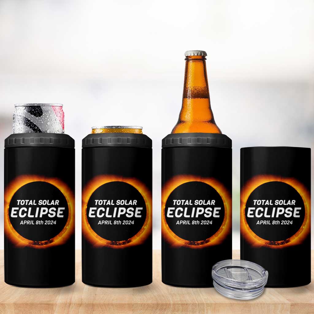 Total Solar Eclipse 4 in 1 Can Cooler Tumbler America Totality April 8th 2024 - Wonder Print Shop