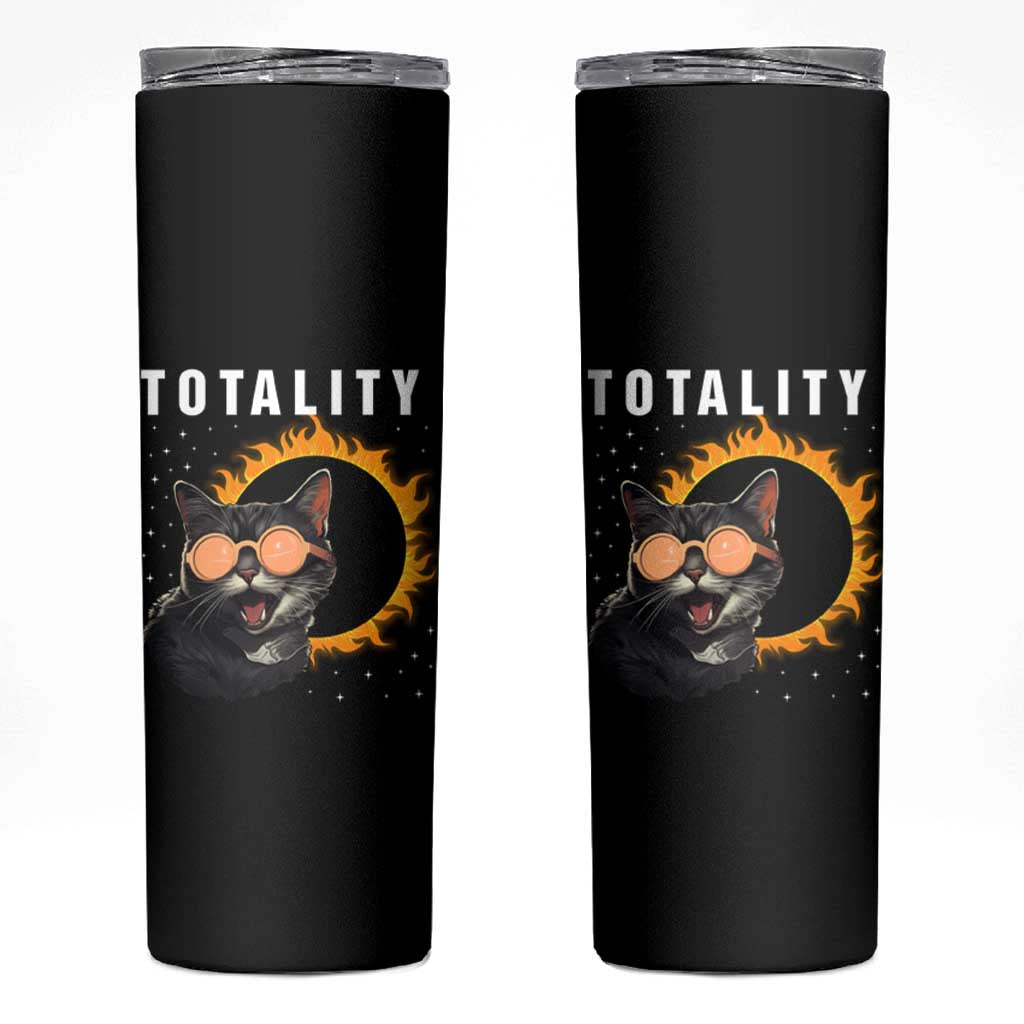 Total Solar Eclipse Skinny Tumbler Funny Cat Totality - Wonder Print Shop