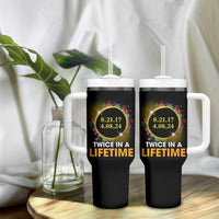 Total Solar Eclipse Tumbler With Handle Twice In A Life Time American Totality 2024 2017 - Wonder Print Shop