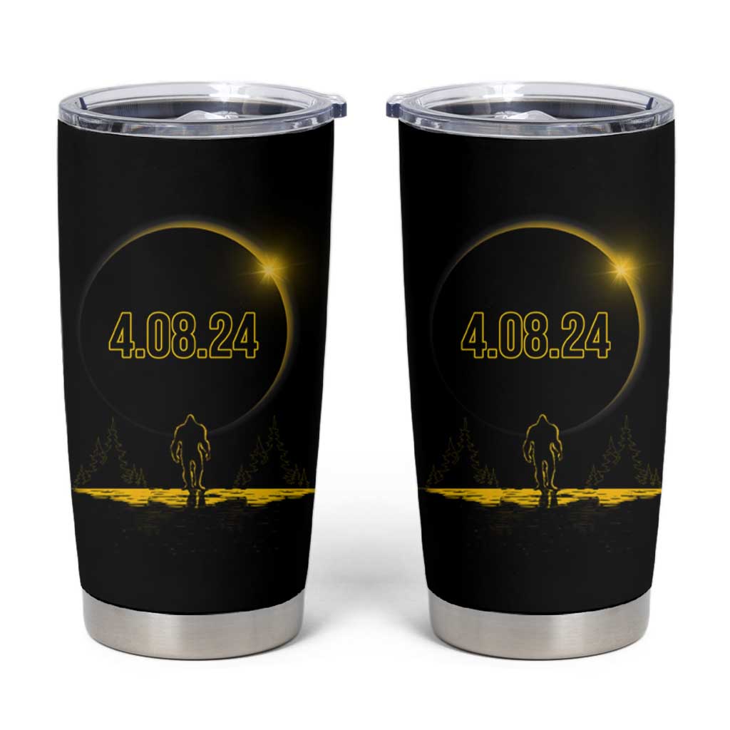 Total Solar Eclipse Bigfoot Tumbler Cup American Totality April 8 2024 Sasquatch Silhouette - Wonder Print Shop