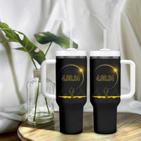 Total Solar Eclipse Bigfoot Tumbler With Handle American Totality April 8 2024 Sasquatch Silhouette - Wonder Print Shop
