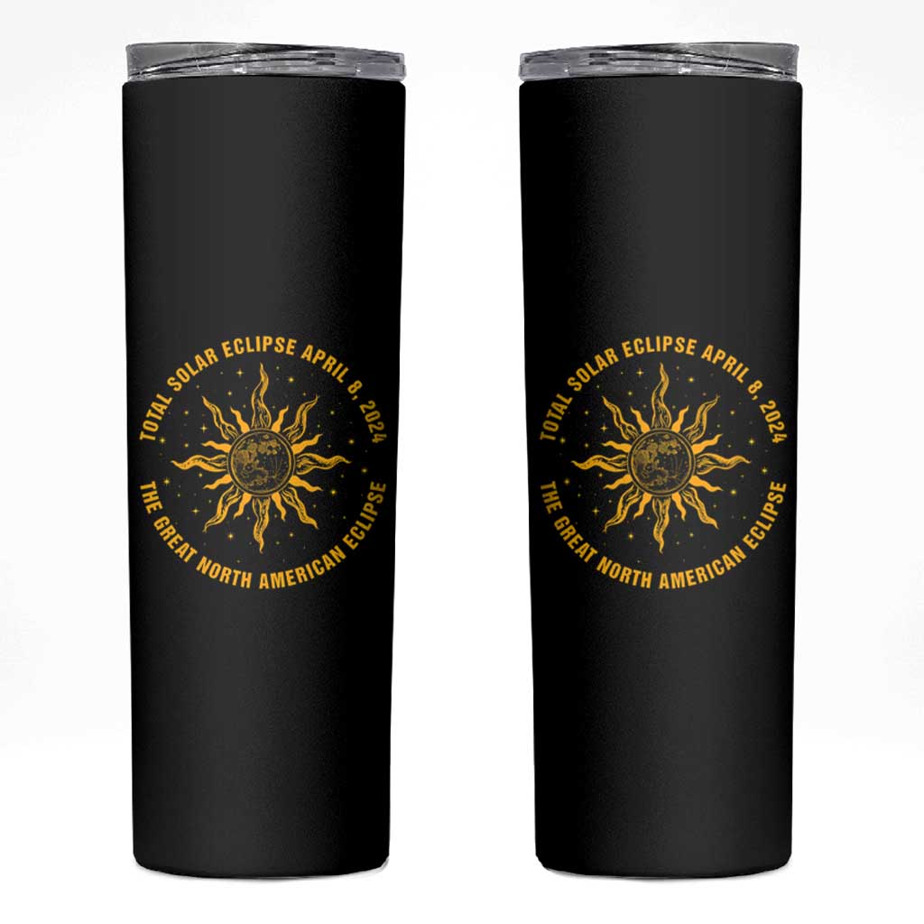 Celestial Total Solar Eclipse Skinny Tumbler April 8 2024 The Great North American Eclipse - Wonder Print Shop