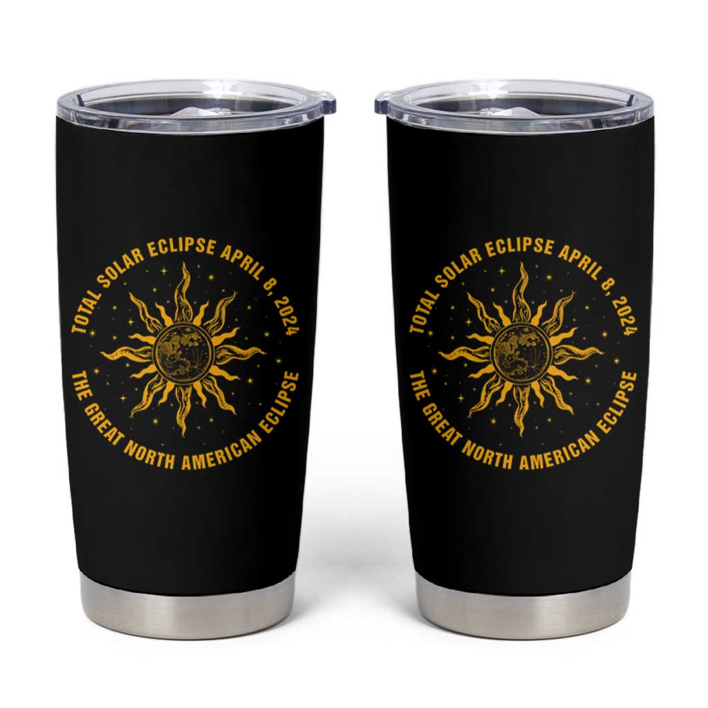 Celestial Total Solar Eclipse Tumbler Cup April 8 2024 The Great North American Eclipse - Wonder Print Shop