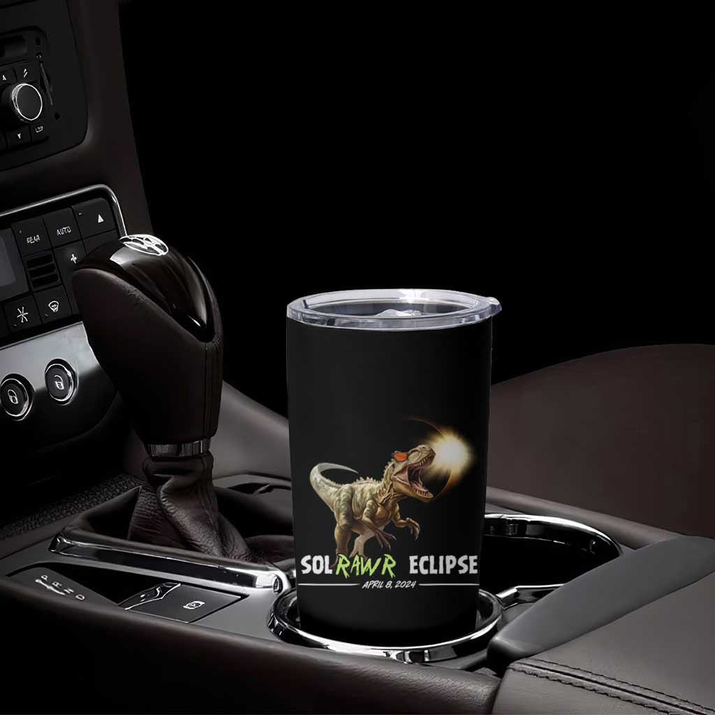 Total Solar Eclipse Dinosaur Tumbler Cup Solrawr Eclipse April 8 2024 - Wonder Print Shop