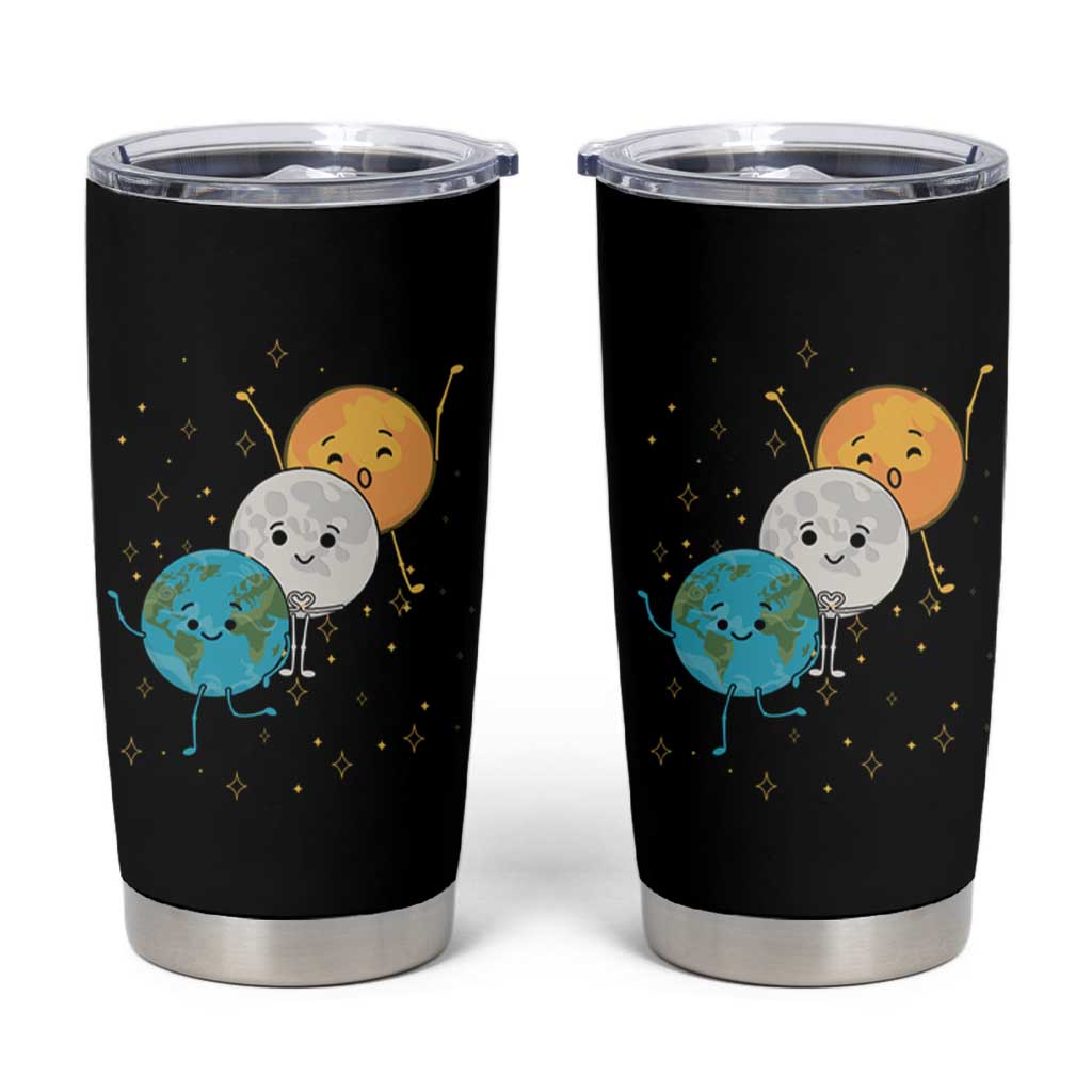 Funny Total Solar Eclipse Tumbler Cup Cute Earth Moon Sun American Totality April 8 2024 - Wonder Print Shop
