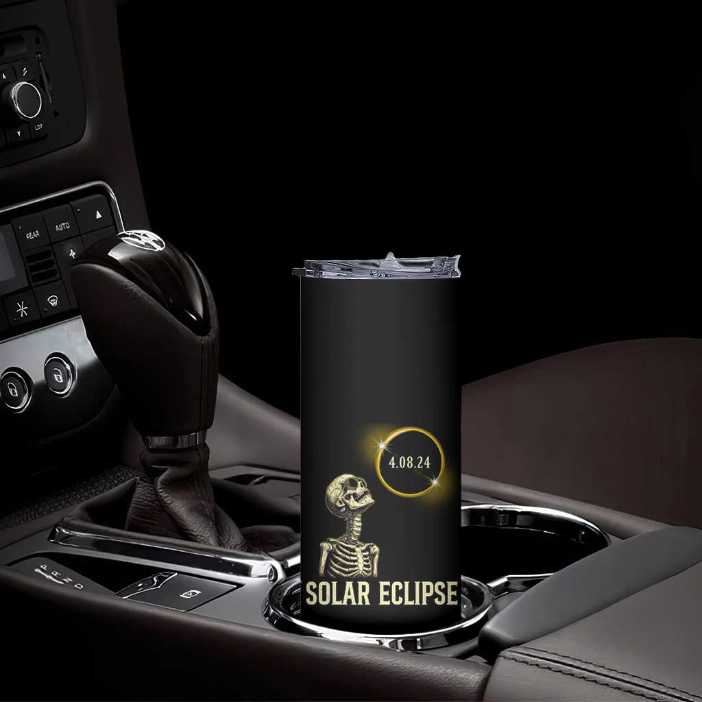 Total Solar Eclipse Skeleton Skinny Tumbler Funny Watching American Totality April 8 2024 Matching - Wonder Print Shop
