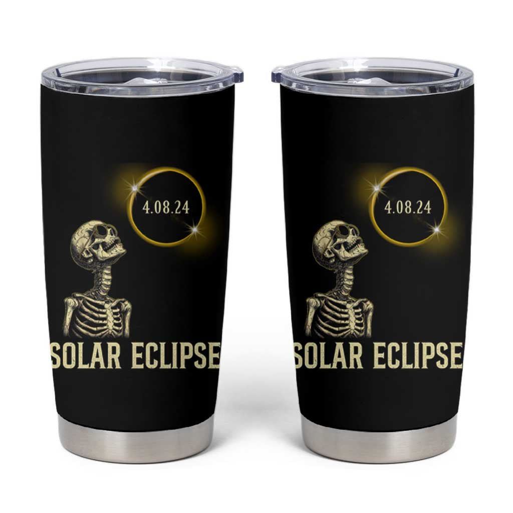 Total Solar Eclipse Skeleton Tumbler Cup Funny Watching American Totality April 8 2024 Matching - Wonder Print Shop