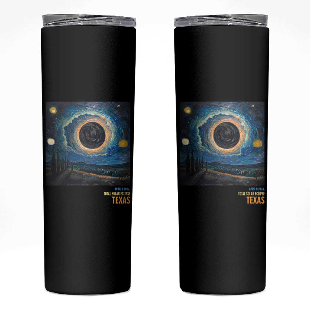 Total Solar Eclipse Skinny Tumbler April 8 2024 Starry Night Totality - Wonder Print Shop