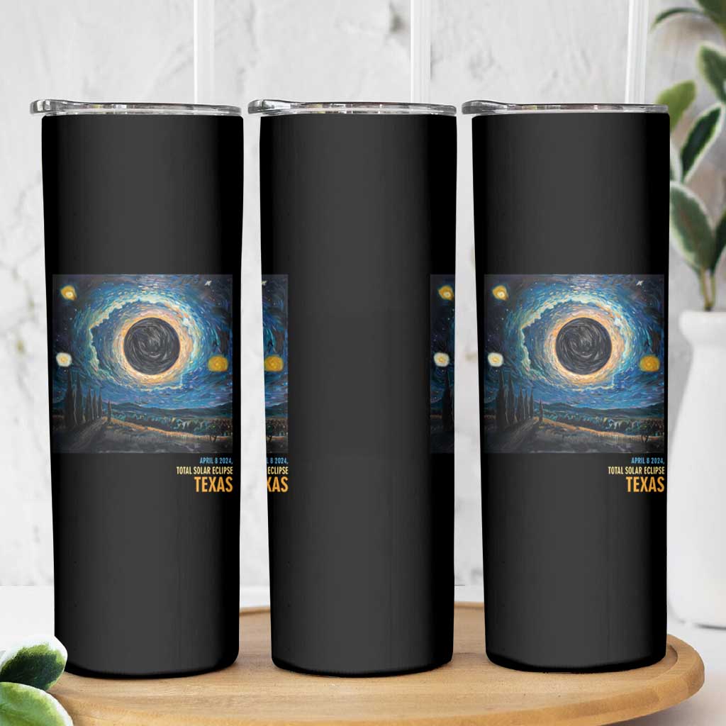 Total Solar Eclipse Skinny Tumbler April 8 2024 Starry Night Totality - Wonder Print Shop
