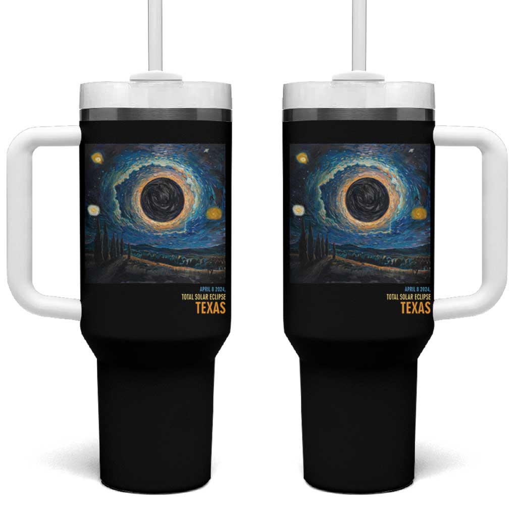 Total Solar Eclipse Tumbler With Handle April 8 2024 Starry Night Totality - Wonder Print Shop