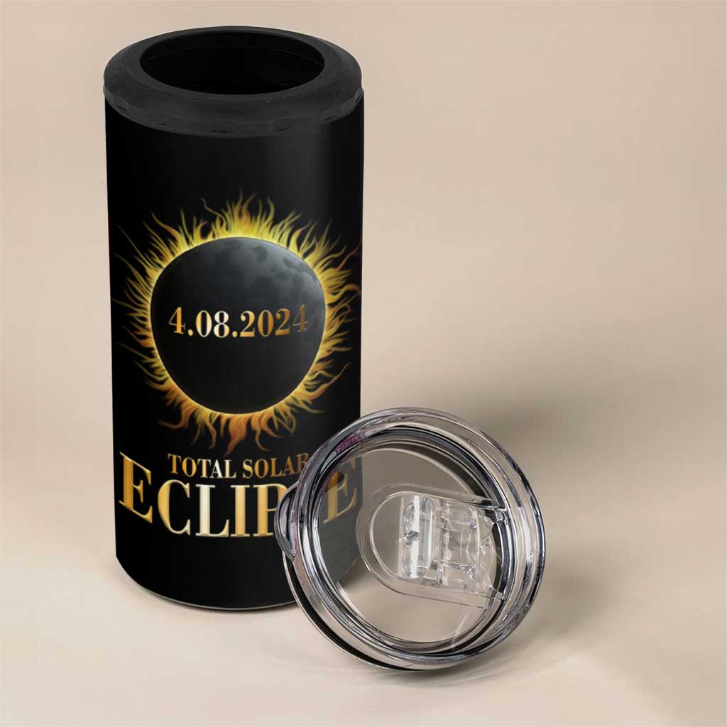 Total Solar Eclipse 4 in 1 Can Cooler Tumbler 8 April 2024 Totality Phenomenon United States - Wonder Print Shop