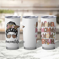 Funny Mom Life Tumbler Cup Mama Mommy Mom Bruh Leopard Messy Bun