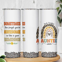 Best Freakin Auntie Ever Skinny Tumbler Funny Aunt Reminder You're Awesome Leopard Rainbow