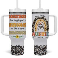 Best Freakin Auntie Ever Tumbler With Handle Funny Aunt Reminder You're Awesome Leopard Rainbow