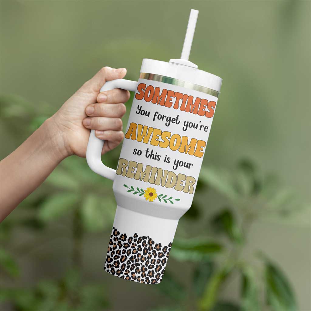 Best Freakin Auntie Ever Tumbler With Handle Funny Aunt Reminder You're Awesome Leopard Rainbow