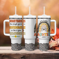 Best Freakin Auntie Ever Tumbler With Handle Funny Aunt Reminder You're Awesome Leopard Rainbow