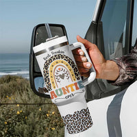 Best Freakin Auntie Ever Tumbler With Handle Funny Aunt Reminder You're Awesome Leopard Rainbow