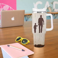 Stepdad and Stepson Tumbler With Handle Thank You For Stepping In Boy Dad Retro Vintage - Wonder Print Shop