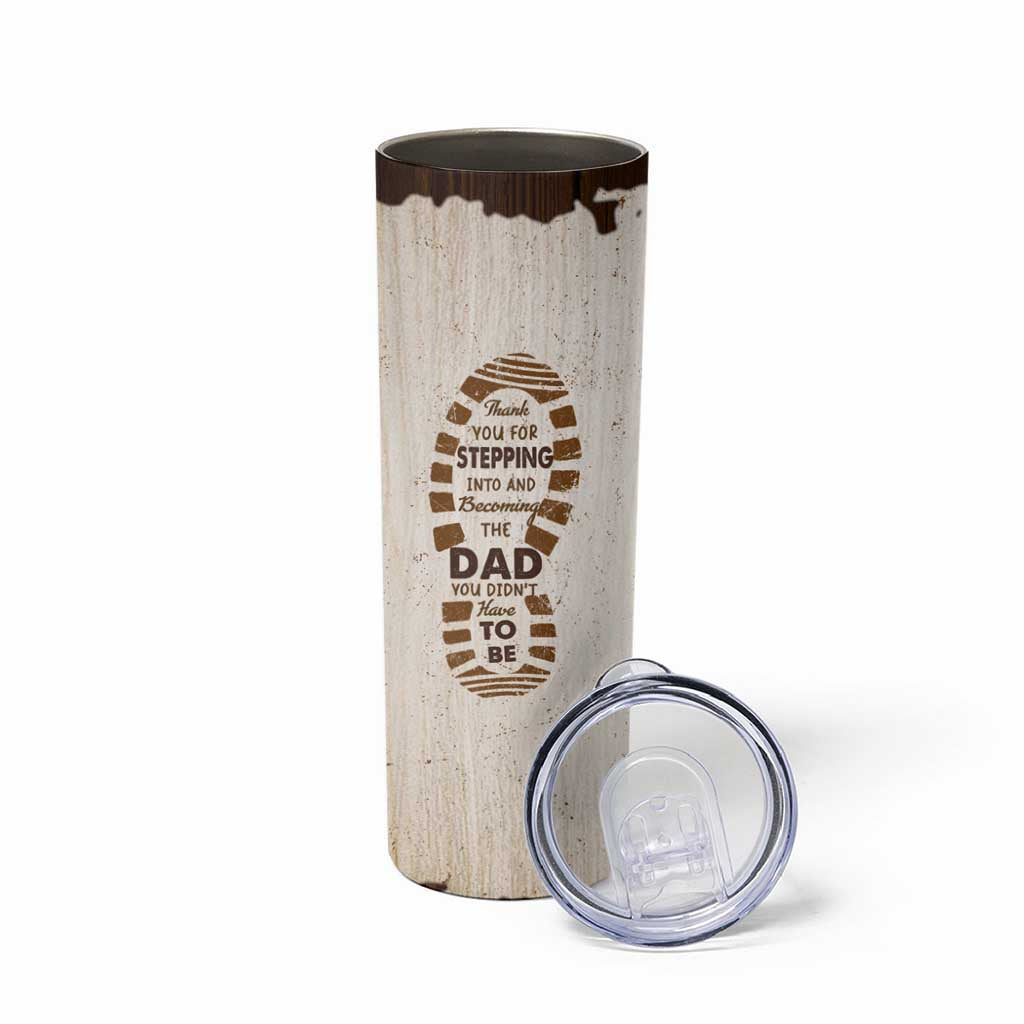 Stepdad and Stepdaughter Skinny Tumbler Thank You For Stepping In Girl Dad Retro Vintage - Wonder Print Shop