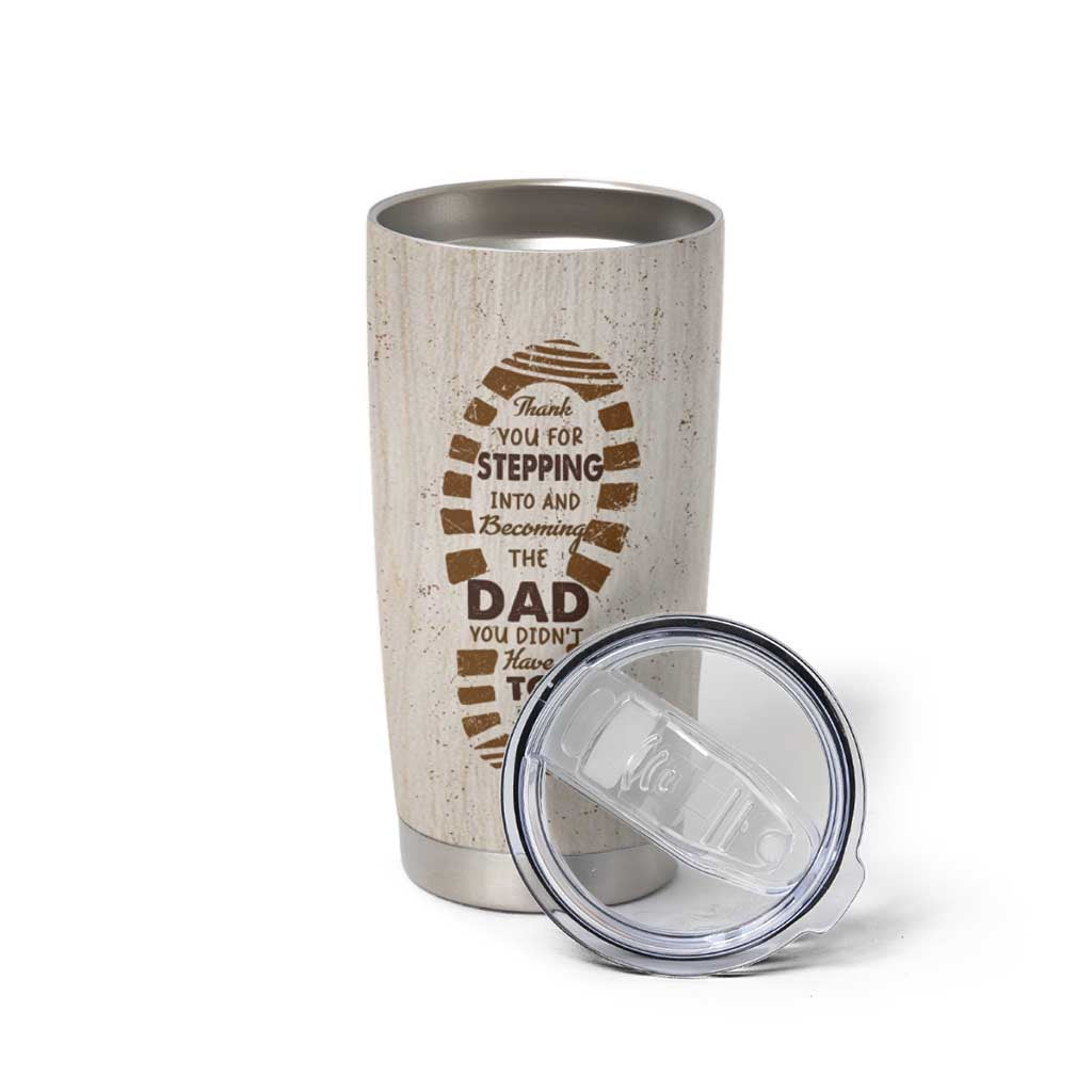 Stepdad and Stepdaughter Tumbler Cup Thank You For Stepping In Girl Dad Retro Vintage - Wonder Print Shop
