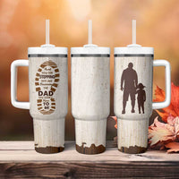 Stepdad and Stepdaughter Tumbler With Handle Thank You For Stepping In Girl Dad Retro Vintage - Wonder Print Shop