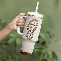 Stepdad of Two Tumbler With Handle Thank You For Stepping In Dad with Son and Daughter Retro Vintage - Wonder Print Shop