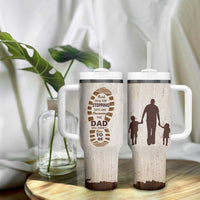 Stepdad of Two Tumbler With Handle Thank You For Stepping In Dad with Son and Daughter Retro Vintage - Wonder Print Shop