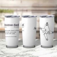 Custom Kids Name Stepdad Tumbler Cup Bonus Dad Of Three Holding Hands - Wonder Print Shop