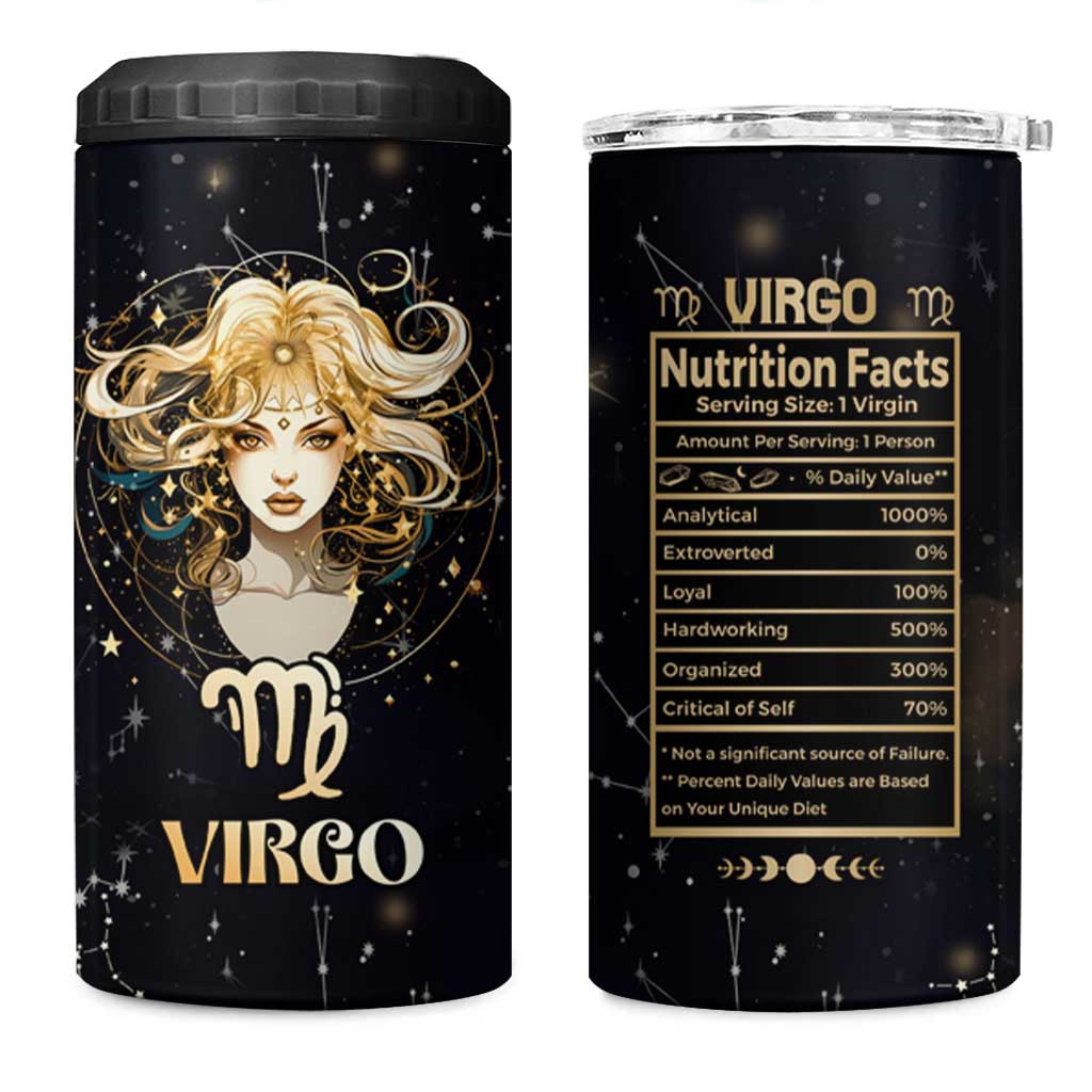 Virgo Zodiac 4 in 1 Can Cooler Tumbler Celestial Constellation Astrology Horoscope Galaxy - Wonder Print Shop