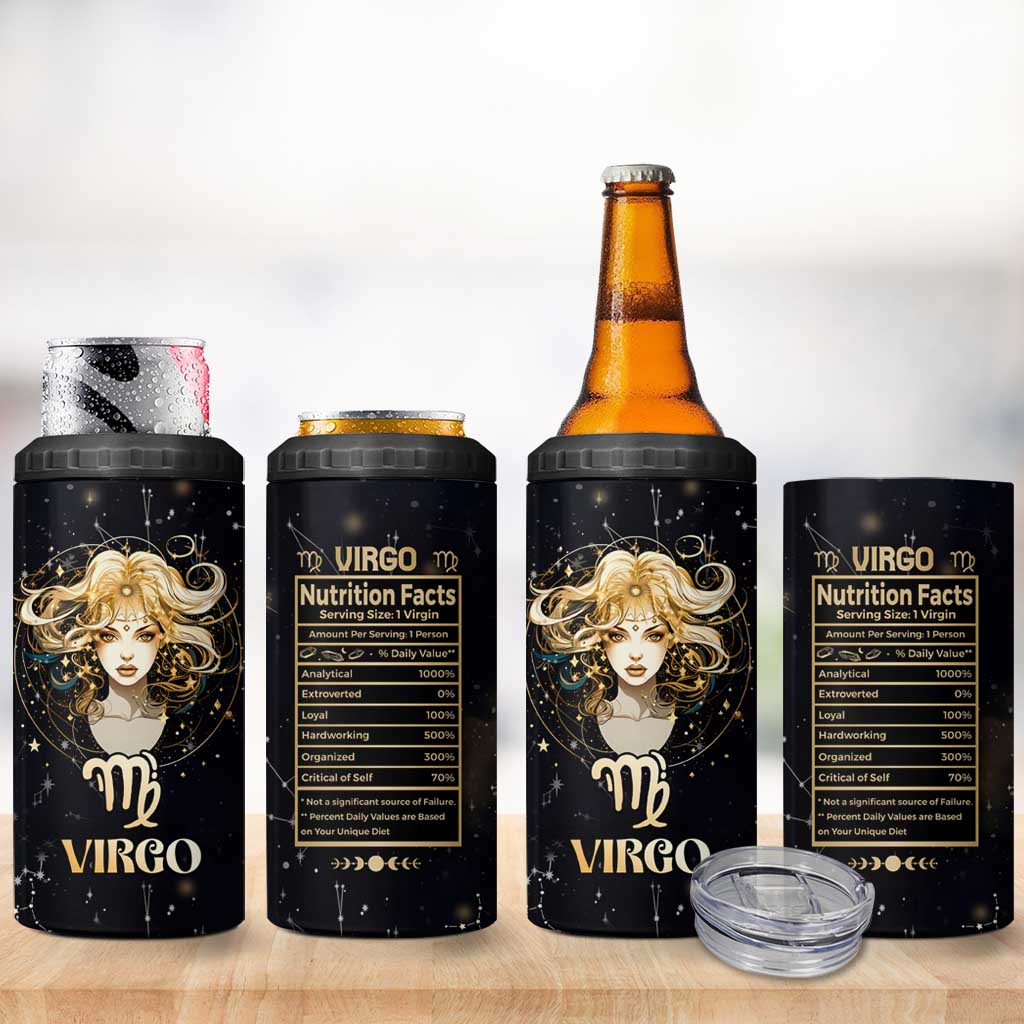 Virgo Zodiac 4 in 1 Can Cooler Tumbler Celestial Constellation Astrology Horoscope Galaxy - Wonder Print Shop