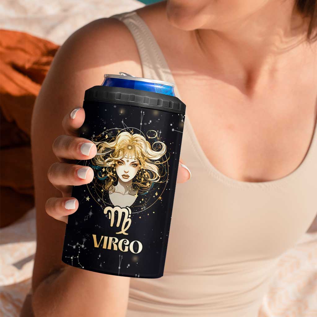Virgo Zodiac 4 in 1 Can Cooler Tumbler Celestial Constellation Astrology Horoscope Galaxy - Wonder Print Shop