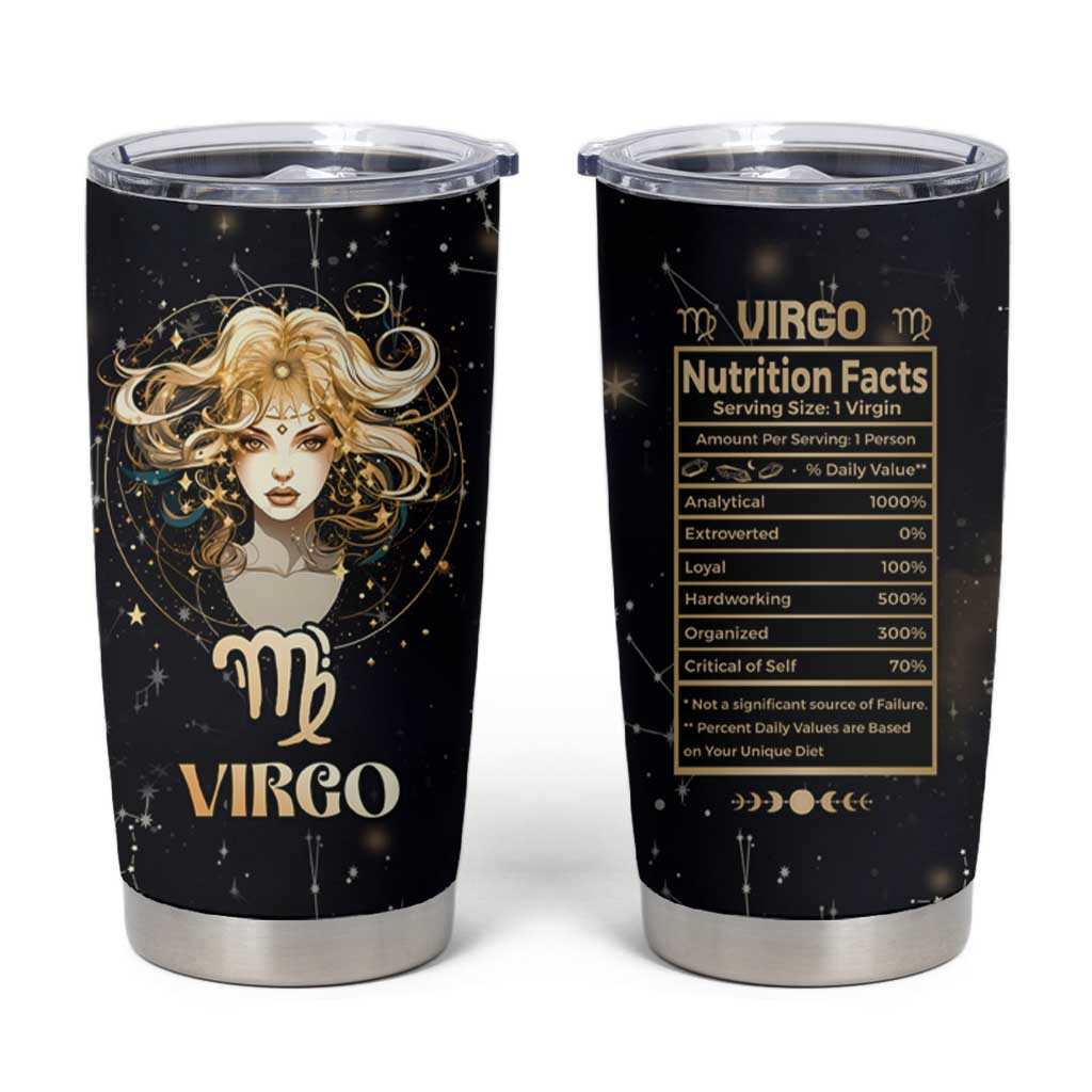 Virgo Zodiac Tumbler Cup Celestial Constellation Astrology Horoscope Galaxy - Wonder Print Shop