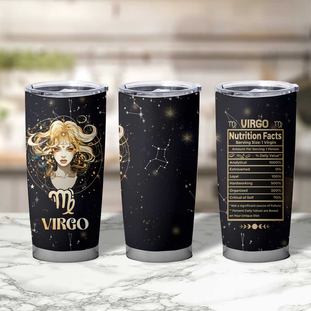 Virgo Zodiac Tumbler Cup Celestial Constellation Astrology Horoscope Galaxy - Wonder Print Shop