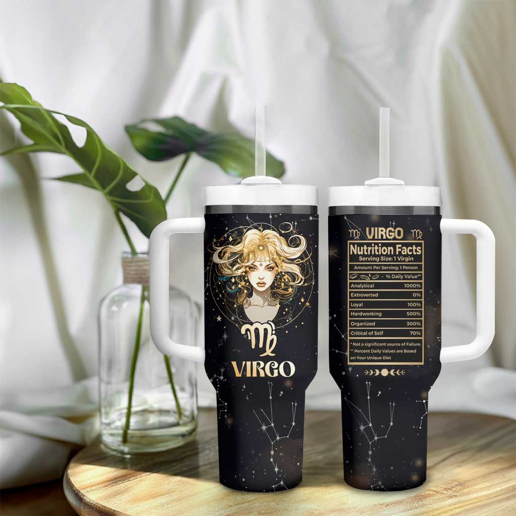 Virgo Zodiac Tumbler With Handle Celestial Constellation Astrology Horoscope Galaxy - Wonder Print Shop