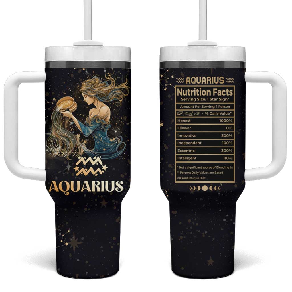 Aquarius Zodiac Tumbler With Handle Celestial Constellation Astrology Horoscope Galaxy - Wonder Print Shop