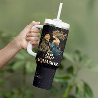 Aquarius Zodiac Tumbler With Handle Celestial Constellation Astrology Horoscope Galaxy - Wonder Print Shop
