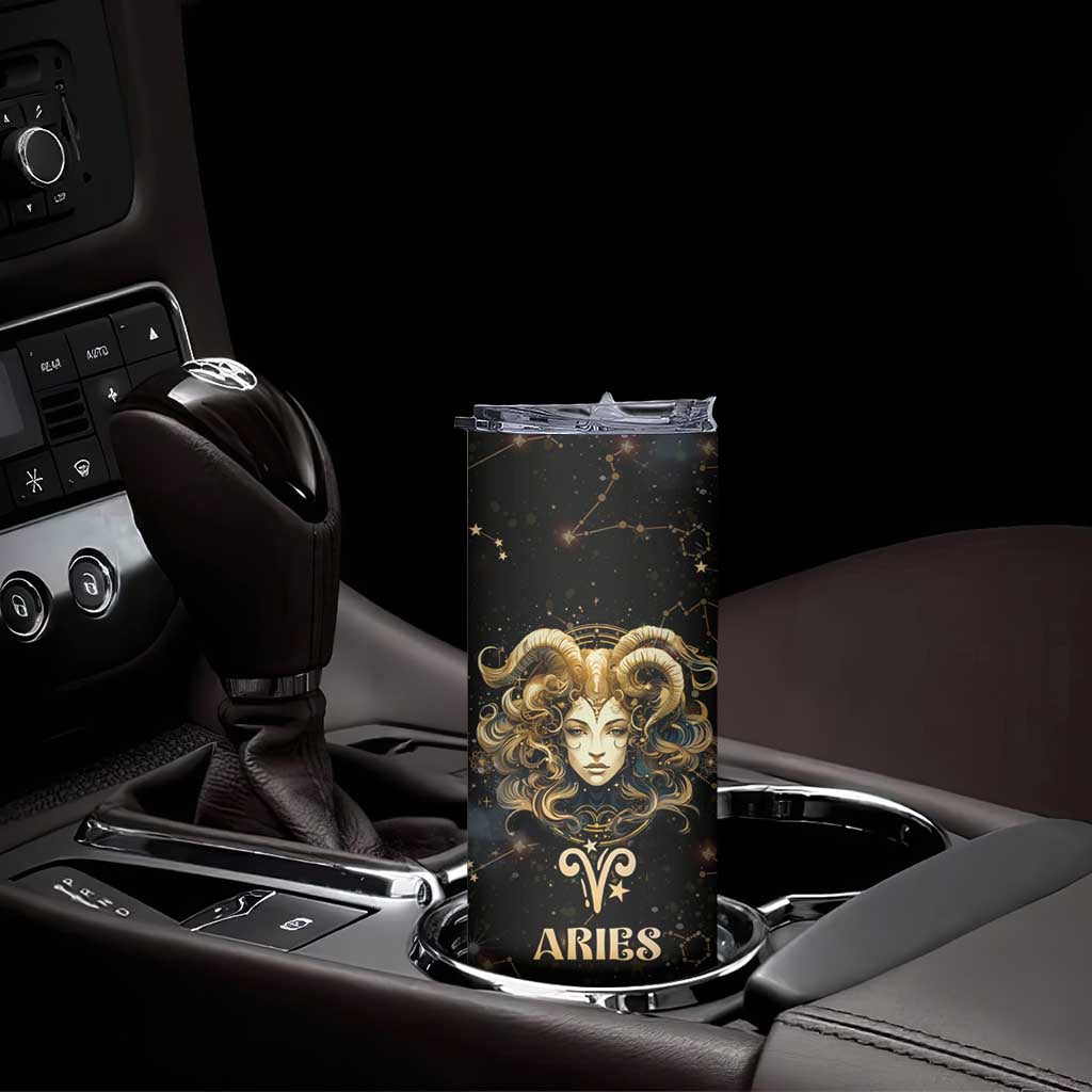 Aries Zodiac Skinny Tumbler Celestial Constellation Astrology Horoscope Galaxy - Wonder Print Shop