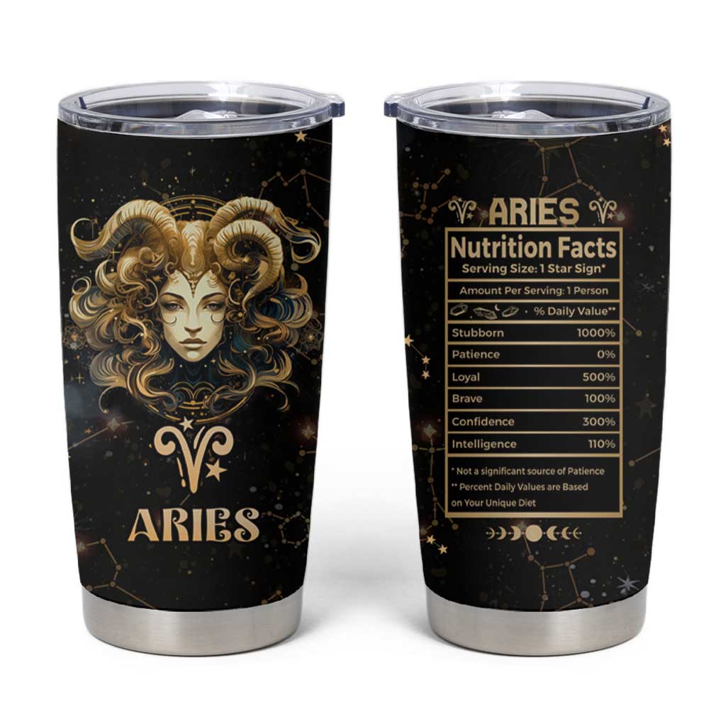 Aries Zodiac Tumbler Cup Celestial Constellation Astrology Horoscope Galaxy - Wonder Print Shop