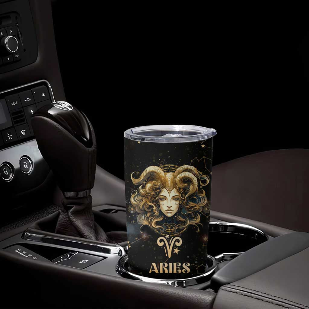 Aries Zodiac Tumbler Cup Celestial Constellation Astrology Horoscope Galaxy - Wonder Print Shop