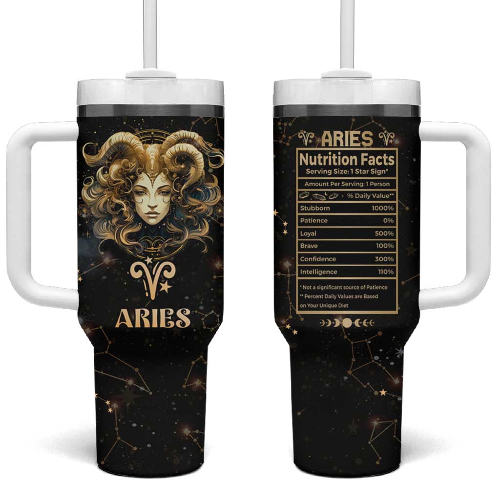 Aries Zodiac Tumbler With Handle Celestial Constellation Astrology Horoscope Galaxy - Wonder Print Shop
