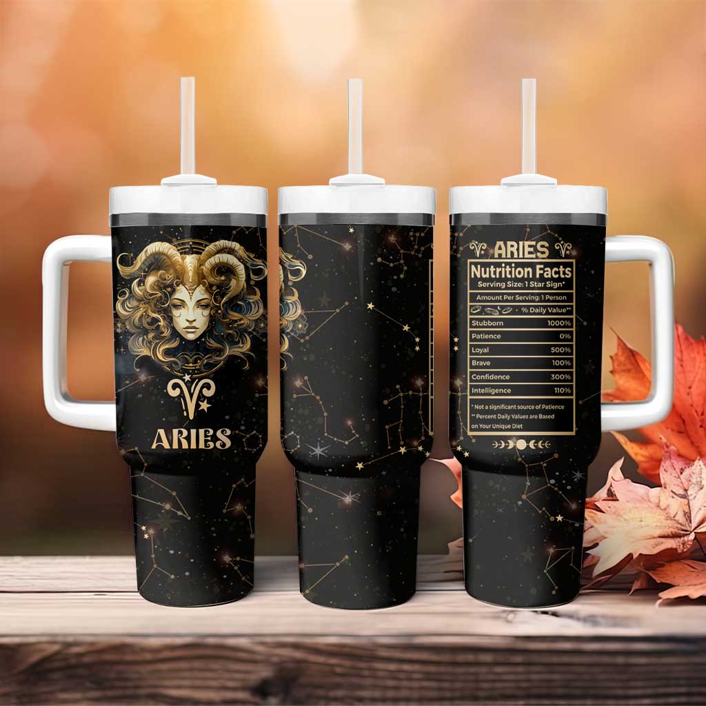 Aries Zodiac Tumbler With Handle Celestial Constellation Astrology Horoscope Galaxy - Wonder Print Shop