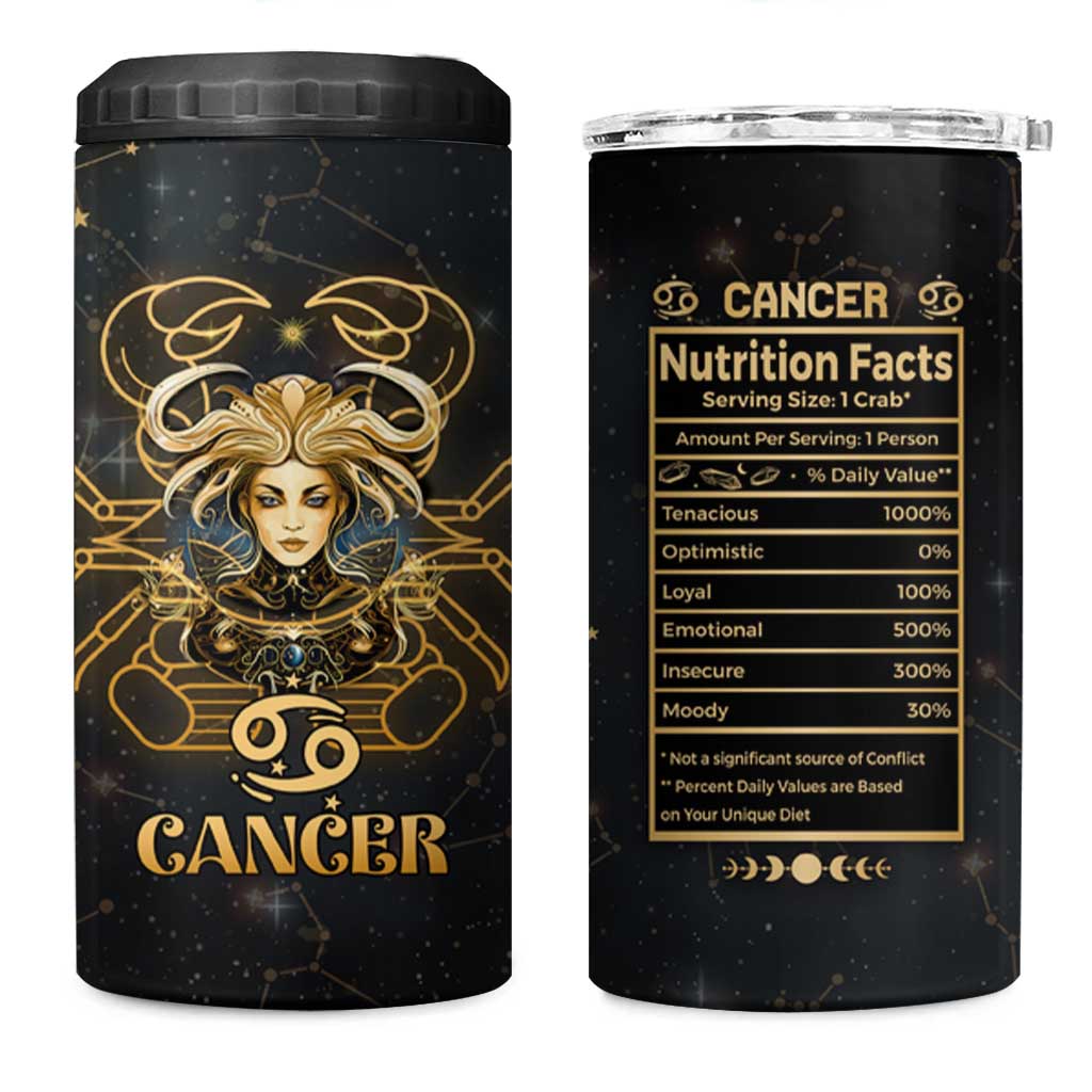 Cancer Zodiac 4 in 1 Can Cooler Tumbler Celestial Constellation Astrology Horoscope Galaxy - Wonder Print Shop