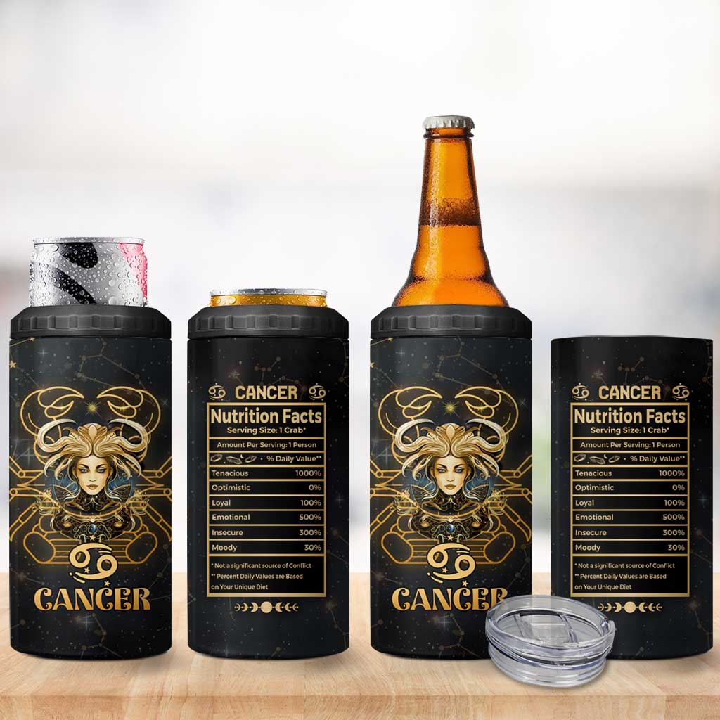 Cancer Zodiac 4 in 1 Can Cooler Tumbler Celestial Constellation Astrology Horoscope Galaxy - Wonder Print Shop