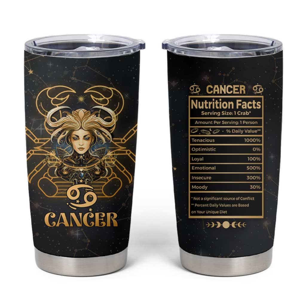 Cancer Zodiac Tumbler Cup Celestial Constellation Astrology Horoscope Galaxy - Wonder Print Shop