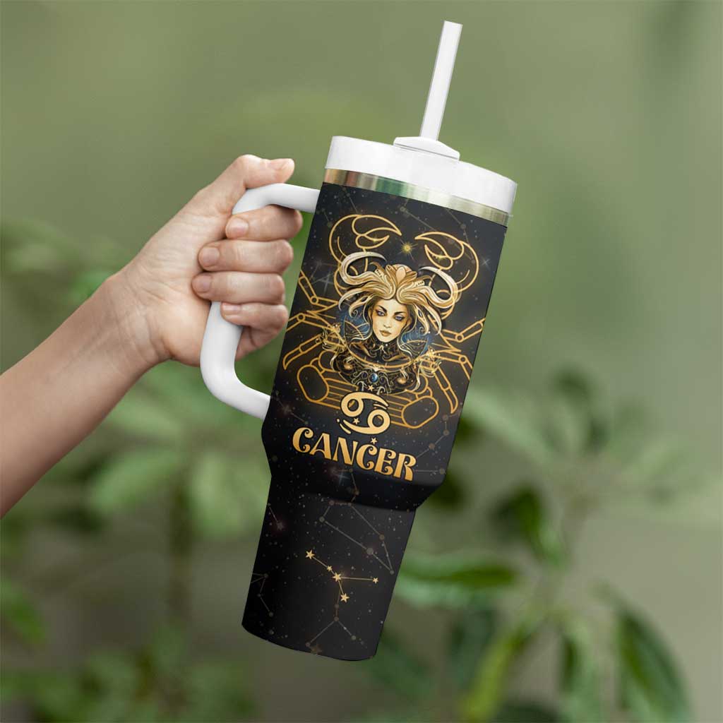 Cancer Zodiac Tumbler With Handle Celestial Constellation Astrology Horoscope Galaxy - Wonder Print Shop