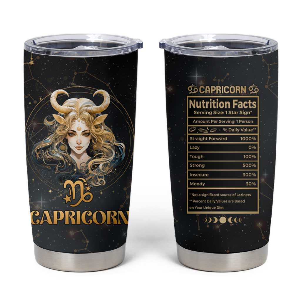 Capricorn Zodiac Tumbler Cup Celestial Constellation Astrology Horoscope Galaxy - Wonder Print Shop